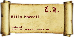 Billa Marcell névjegykártya